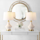 サファヴィヤ safavieh テーブルランプ サファビヤ サファヴィア Safavieh Lighting Collection Marlowe 25-inch White Glass Table Lamp (Set of 2) - LED Bulb Included 【並行輸入品】
