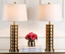 サファヴィヤ safavieh テーブルランプ サファビヤ サファヴィア Safavieh Lighting Collection Linus Brass Column Gold 28.5-inch Table Lamp (Set of 2) 【並行輸入品】