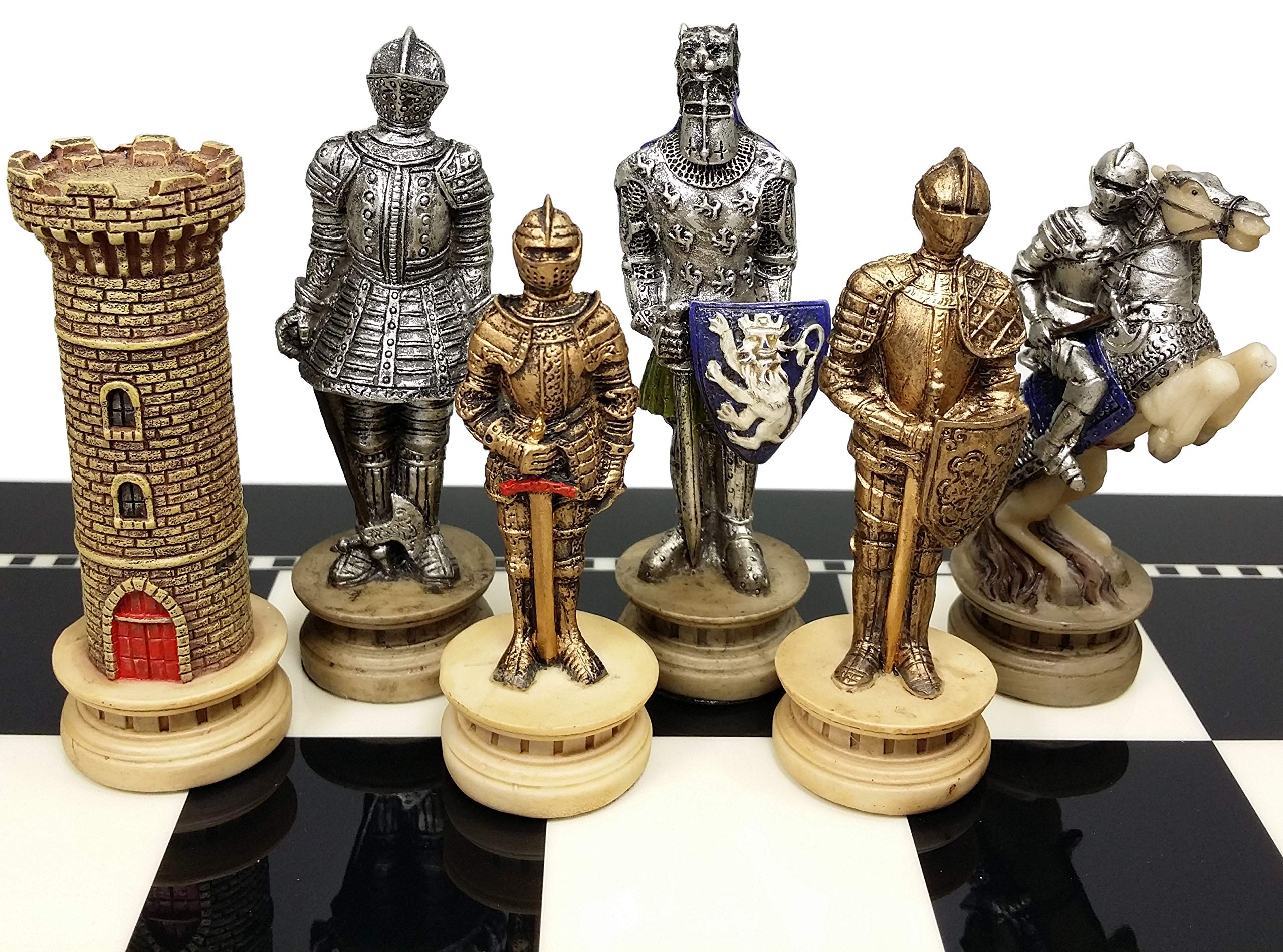 ※重さ:　約789 g ※パッケージサイズ:　約3 x 3 x 8 cm ※輸入品です。 ※説明は英語表記になります。 ※海外からの配送の為、納期に遅延が発生する場合がございます。 *HPL Medieval Times Crusades Gold and Silver Armored Warrior Knight Chess Men Set - NO Board