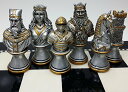 チェスセット HPL Medieval Times Crusades Knight Chess Men Set Gold & Silver Busts - NO Board 【並行輸入品】