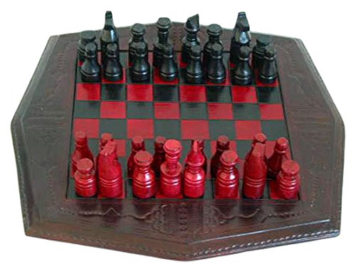 ※重さ:　約1.5 kg ※パッケージサイズ:　約41 x 3 x 41 cm ※輸入品です。 ※説明は英語表記になります。 ※海外からの配送の為、納期に遅延が発生する場合がございます。 *NOVICA Red and Black Wood and Leather Chess Set, African Battle'