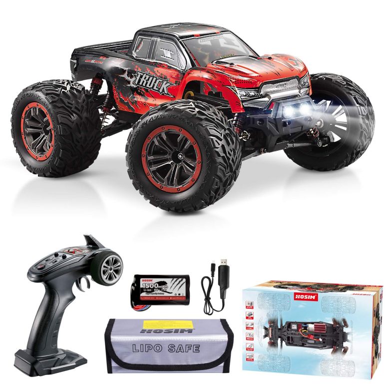 ラジコン Hosim 1:12 Scale 46+ kmh High Speed RC Cars - Boys Remote Control Cars 4WD 2.4GHz Off Road RC Monster Trucks for Adults Kids.Electric Power Radio Control Cars Gift for Children (Red) 【並行輸入品】