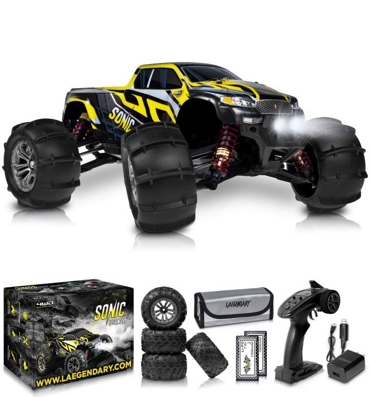 ラジコン 1:16 Brushless Large RC Cars 55 kmh Speed - Kids and Adults Remote Control Car 4x4 Off Road Monster Truck Electric - All Terrain Waterproof Toys Trucks for Boys, Girls - 2 Batteries for 40 Min Play 【並行輸入品】