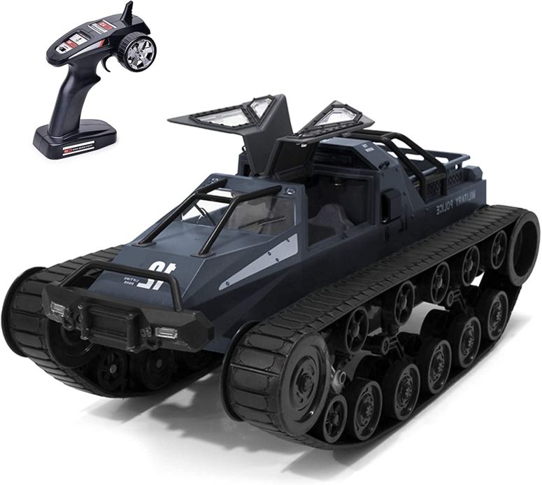 ラジコン Remote Control Crawler, 1:12 Scale Off-Road Tank, 2.4Ghz Radio RC Car, 4WD High Speed All Terrain RC Truck for Kids Adult(Black) 【並行輸入品】