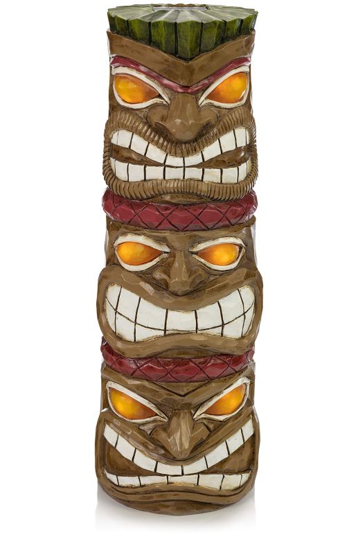 ティキ神 トーテム LEDソーラーライト VP Home Triple Tiki Totem Solar Powered LED Outdoor Decor Garden Light 【並行輸入品】