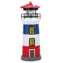 灯台 LEDソーラーライト LED Solar Lighthouse Statue Rotating Lawn Craft Decorations for Outdoor Light Garden Courtyard(Red Blue White) 【並行輸入品】