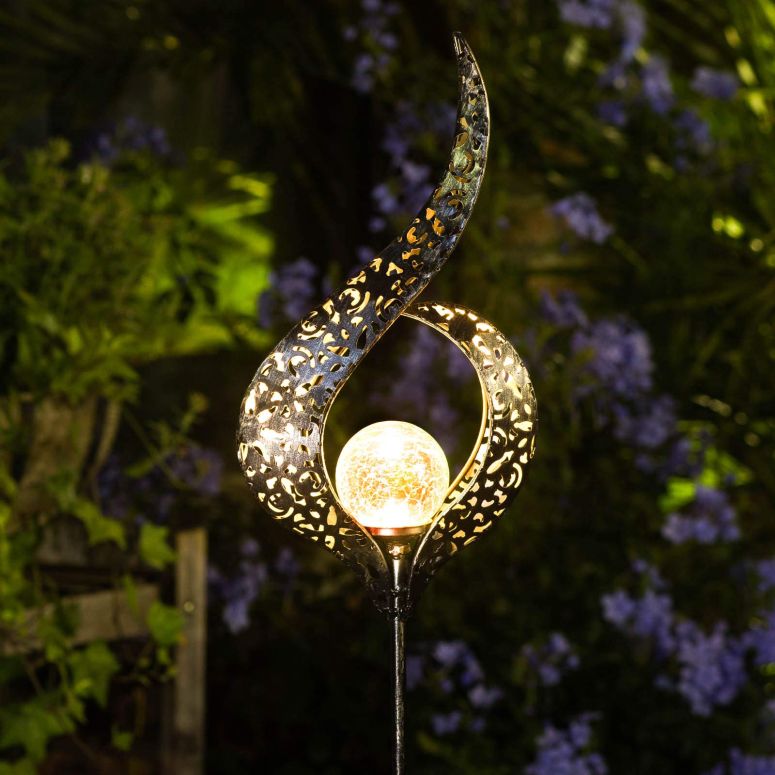 ガーデン LEDソーラーライト Homeimpro Outdoor Solar Lights Garden Crackle Glass Globe Stake Lights,Waterproof LED Lights for Garden,Lawn,Patio or Courtyard 【並行輸入品】
