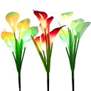 ユリの花 LEDソーラーライト WOSPORTS Solar Lights Outdoor Garden Stake Flower Lights, Multi Color Changing LED Lily Solar Powered Lights for Patio, Lawn, Garden, Yard Decoration (Solar Lights Outdoor 3Pack) 【並行輸入品】