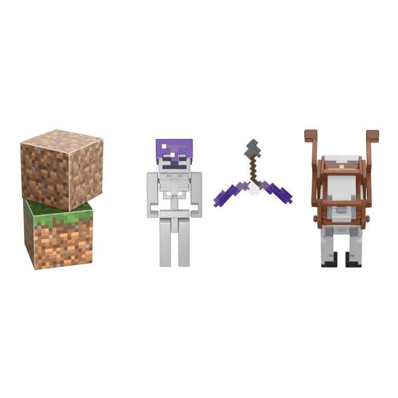 楽天MJ-MARKETマイクラ おもちゃ スケルトン 馬骨 ホネ馬 スケさん Minecraft Craft-a-Block 2-Pk, Action Figures & Toys to Create, Explore and Survive, Authentic Pixelated Designs, Collectible Gifts for Kids Age 6 Years and Older 【並行輸入品】