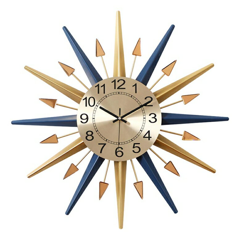 サンバースト 掛け時計 太陽の輝き SHISEDECO Mid-Century Instruments Satellite Metal Crystal Wall Clock, Large Starburst Decoration for Home, Kitchen,Living Room,Office (Classic Blue 22 ) 【並行輸入品】