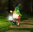 LEDソーラーライト ノーム WOGOON Garden Gnome Statue, Resin Figurine with Bright Solar Lantern Lights and Welcome Sign, Outdoor Solar-Powered Illumination Yard Art Decorations for Indoor Outdoor Patio Lawn Garden Room 【並行輸入品】