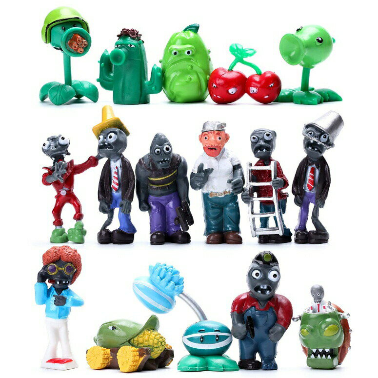 ץ vs  16 ե奢 Maikerry 16Pcs Plants vs Zombies Figures PVZ Figurines Cupcake Figures Decorative Toys ¹͢ʡ