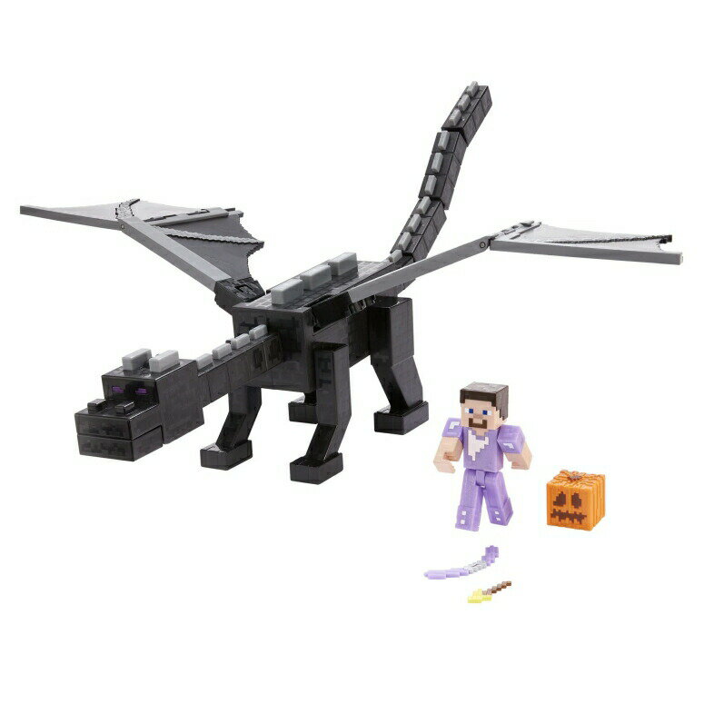 楽天MJ-MARKETマイクラ おもちゃ アルティメット エンダードラゴン Minecraft Ultimate Ender Dragon Figure, 20-in Mist-Breathing Creature, Plus 3.25-in Color-Change Steve Figure, Weapon, Amor and Battle Accessory, Gift for 6 Years Old and Up 【並行輸入品】