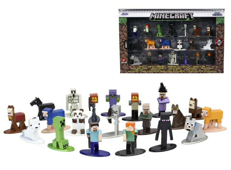 マイクラ おもちゃ Jada Toys Minecraft 1.65 Die-cast Metal Collectible Figures 20-Pack Wave 5, Toys for Kids and Adults, 32023 , Brown 【並行輸入品】