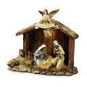 キリスト 降誕 馬小屋 The San Francisco Music Box Company Nativity Stable with Holy Family Figurine 【並行輸入品】