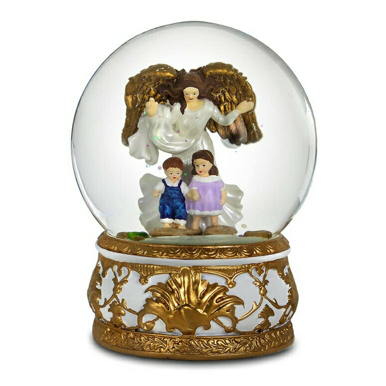 大天使 オルゴール The San Francisco Music Box Company 120 MM Guardian Angel Water Globe 【並行輸入品】