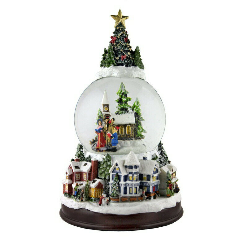 オルゴール The San Francisco Music Box Company Carolers w/ Tree Top and Village Base Musical Snow Globe 【並行輸入品】