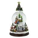 IS[ The San Francisco Music Box Company Carolers w/ Tree Top and Village Base Musical Snow Globe ysAiz