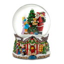 オルゴール Santa with Teddy Bear and Family Snow Globe 【並行輸入品】