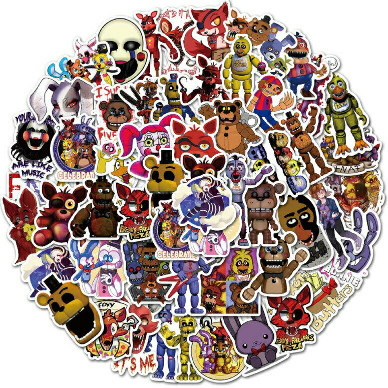 FNAF 5ナイツ ステッカー シール Five Nights at Freddy 039 s Stickers 50 Pack Waterproof Stickers Laptop Bumper Skateboard Water Bottles Computer Terror Game Stickers 【並行輸入品】