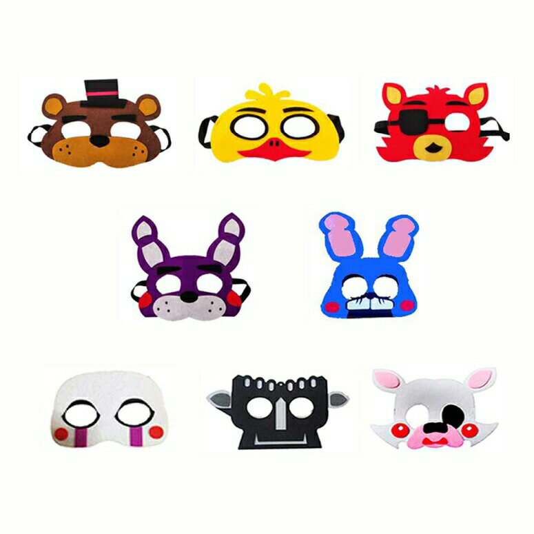 FNAF 5ナイツ マスク 8 Pcs Masks for Five Nights at Freddy's Party Favors Party Supplies, Felt and Elastic Masks for Boys Girls Kids 