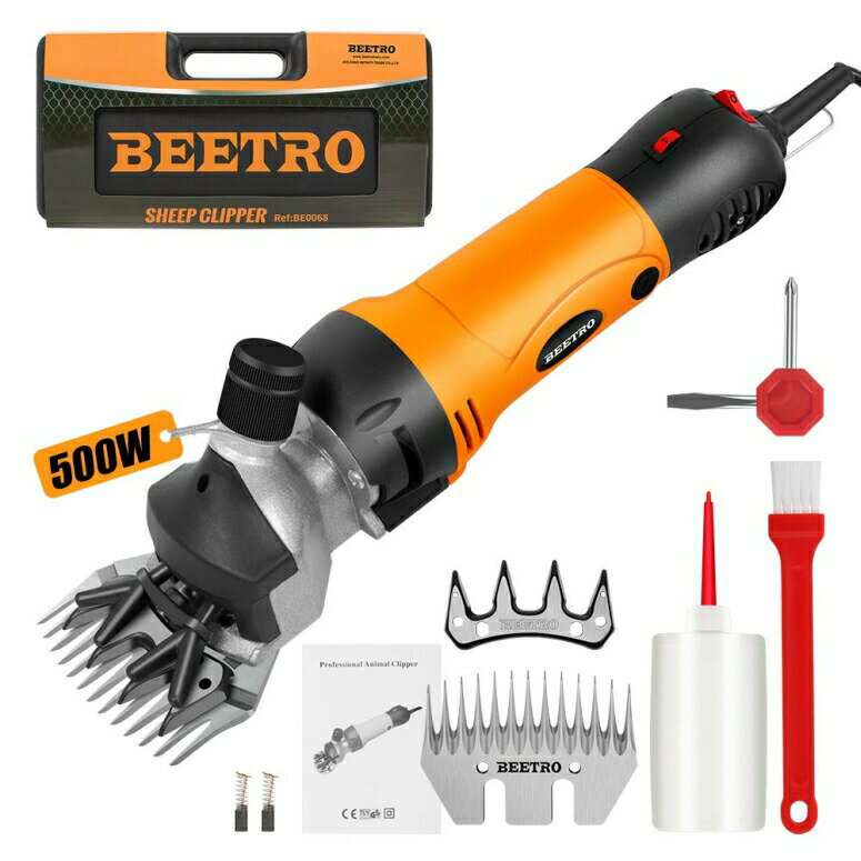 ƒ{poJ r M ApJ _ np ybgO[~O ^  ^ Nbp[ BEETRO 500W, Electric Professional Sheep Shears, Animal Grooming Clippers for Sheep Alpacas Goats and More, 6 Speeds Heavy Duty Farm Livesto ysAiz