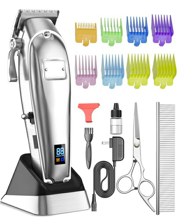 poJ Nbp[ oneisall Dog Grooming Clippers for Thick Heavy Coats,2 Speed Cordless Professional Hair Trimmers with Metal Blade for Dogs Cats Animals ysAiz