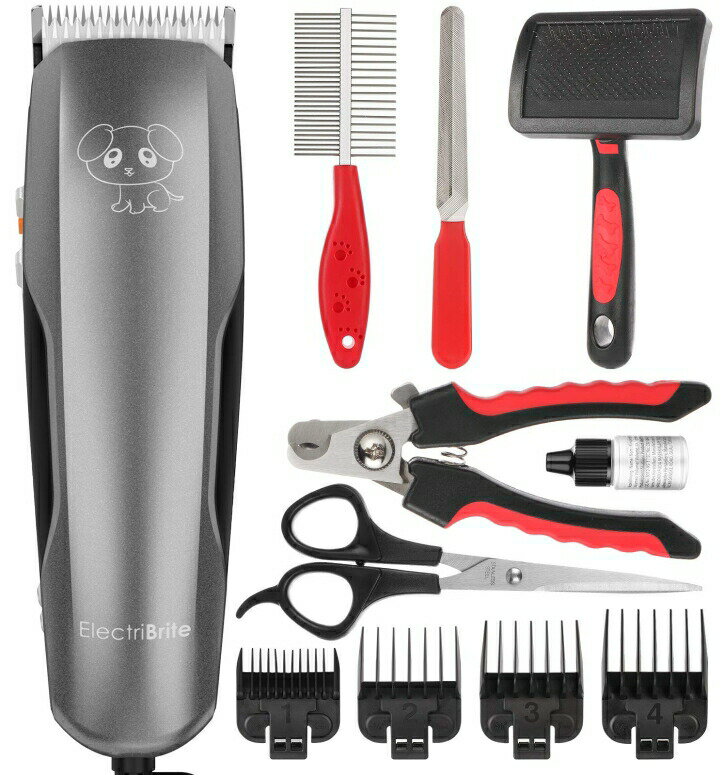 poJ Nbp[ Dog Clippers, Dog Grooming Clippers 36V Powerful Motor Low Noise Plug-in Professional Electric Pets Hair Trimmers Shaver Shears with 4 Comb ysAiz