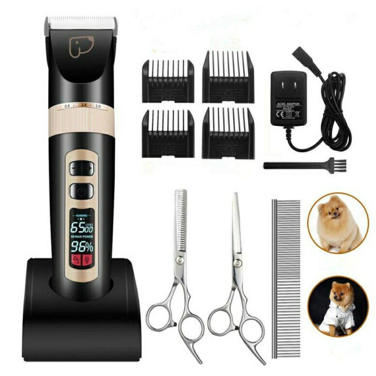 犬用バリカン クリッパー kiizon Dog Grooming Clippers 3-Speed Professional Rechargeable Cordless Pet Clippers&Hair Trimmer Tool Kit/Set for Thick Coats Cats with LED 【並行輸入品】