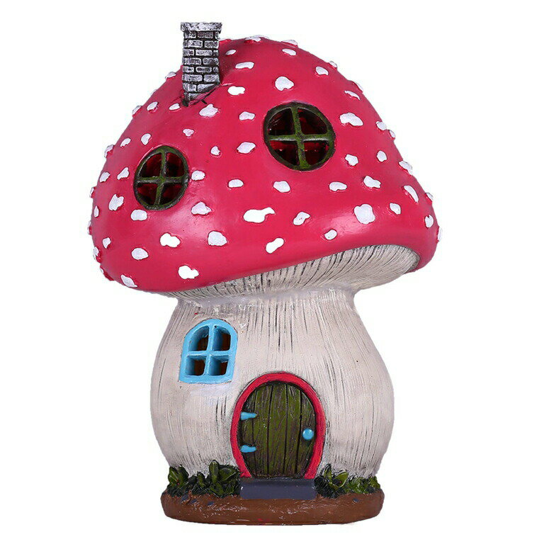 LEDソーラーライト ソーラーパワー ガーデンライト TERESA 039 S COLLECTIONS Pink Mushroom Fairy Garden House with Solar Lights, Outdoor Lawn Ornament Resin Garden Miniature Statue for Patio Yard Decorations, 7.5 inch 【並行輸入品】