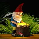 LEDソーラーライト ソーラーパワー ガーデンライト Zermurd Gnome Garden Statue Outdoor Decoration, Solar Powered Garden Figurines with Warm White Light Lawn Ornament Resin Garden Art Sculpture for Yard Patio Porch Housewarming Birthda 【並行輸入品】