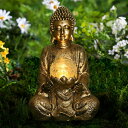 LEDソーラーライト ソーラーパワー ガーデンライト Nacome Meditating Buddha Statue with Solar Light,Zen Solar Garden Buddha with Cracked Glass Ball Sculpture-Indoor/Outdoor Decor for Balcony,Garden,Patio,Porch Yard Art Ornament,10.5 i 【並行輸入品】