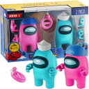 アモングアス アモンガス おもちゃ 人形 Among Us Action Figures Two of Four 4.5-Inch-Tall Collectibles Among Us Toys and Playable Mini Toys Cyan Ghost and Pink Crewmate with 5 Accessories: Hats and Hands 【並行輸入品】