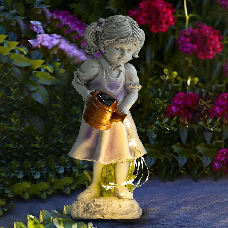 LEDソーラーライト ソーラーパワー ガーデンライト 女の子 Fairy Garden Statues Outdoor Decor, Angel Figurines with Solar Lights Waterproof Resin Yard Art Sculpture Decoration for Patio, Lawn, Balcony, Mother 039 s Day, Housewarming Gift 【並行輸入品】