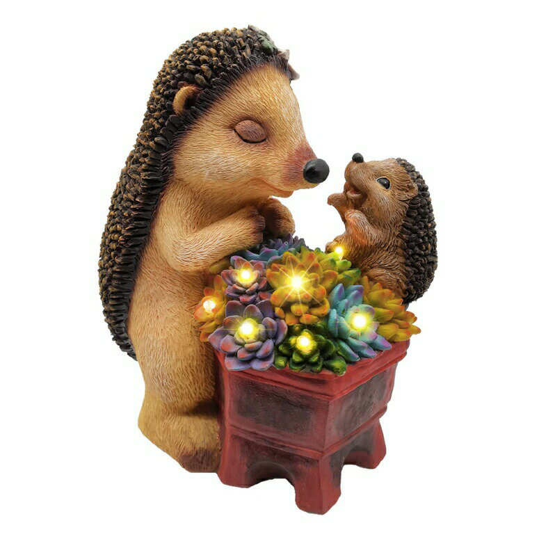 LEDソーラーライト ソーラーパワー ガーデンライト ハリネズミ Garden Hedgehog Statues Outdoor Decor Solar Resin Hedgehog Figurine with 8 Warm White LEDs Outdoor Decorations for Patio, Yard, Lawn, Porch Hedgehog Gifts Garden Sculptures 【並行輸入品】