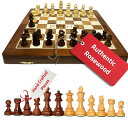 チェスセット Handmade Wooden Chess Set with Magnetic Board and Hand Carved Staunton Ch...