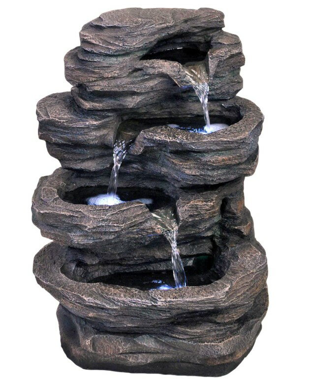 ガーデン 噴水 インテリア噴水 置き型 噴水 滝のオブジェ ウォーターフォールファウンテン 19" Classic Rock Waterfall Fountain w/LED Lights: Medium Outdoor Water Feature for Gardens & Patios. Hand-Crafted Design. HF-R25-21LT 【並行輸入品】