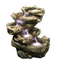 K[f  CeA u^  ̃IuWF EH[^[tH[t@Ee Meadow Log Fountain - Cascading Waterfall Garden Fountain with LED Lights. Realistic Water Feature with Low Splash Design. Pump Included. ysAiz