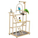 IE I[v ~܂ CR Ƃ܂ 3w ؐ 傫ȃIE̗Vя X^h o[hW IJCR Edudif 3 Layers Wood Bird Playground Large Parrot Playstand Bird Perch Stand Bird Gym Playground Playpen for Cockatiel Parakee ysAiz