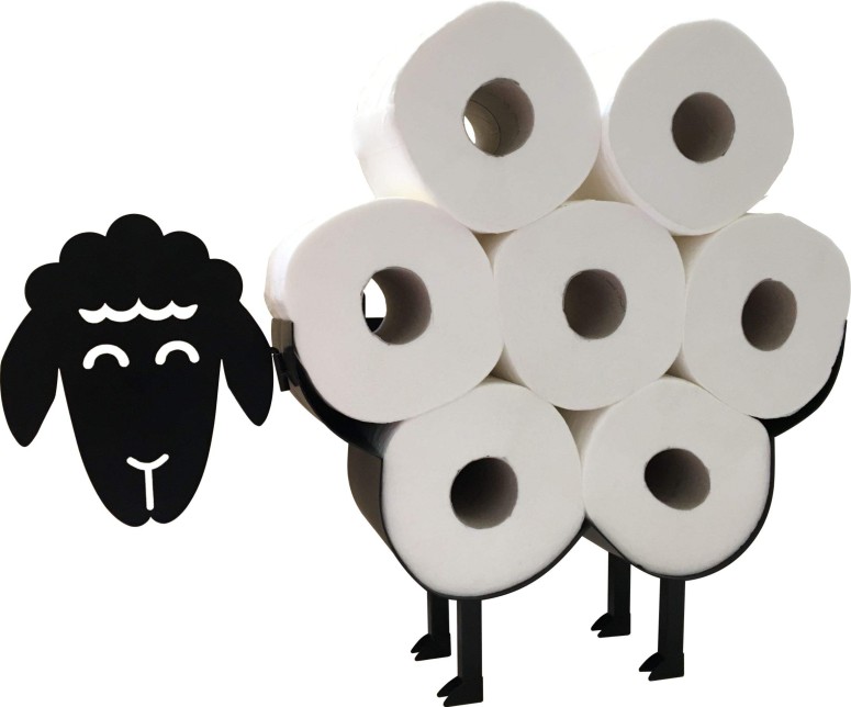 羊のトイレットペーパーホルダー おしゃれ インテリア ペーパーホルダー トイレットペーパー スタンド ひつじ Cute Black Sheep Toilet Paper Roll Holder - Cool Novelty Free Standing or Wall Mounted Toilet Roll Tissue Paper Storage Stand 【並行輸入品】