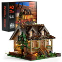 Funwhole ウッドキャビン ブロック モデルセット LED照明キット付き Funwhole Wood-Cabin Building Set with LED Lights - Construction Building Model Set 2097 PCS for Teen and Adults with LED Lighting Kit 【並行輸入品】