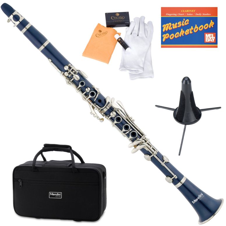 Mendini by Cecillo Bb ͥå դ  ݥåȥ֥å ޥԡ ꡼10դ Mendini by Cecillo Bb Clarinet w/Case - Best Beginners Clarinet for Students, Adults and Kids w/Stand, Pocketbook, Mouthpiece and 10 ¹͢ʡ