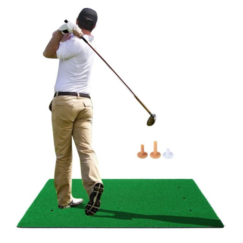 ゴルフヒッティングマット ゴム製ティー3個付 人工芝 屋内&屋外練習用 RELILAC Golf Hitting Mats with 3 Rubber Tees - 5x3 Artificial Turf Mat for Indoor & Outdoor Practice - Choose Your Size 【並行輸入品】