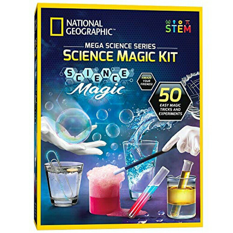 ナショナルジオグラフィック サイエンス 魔法キット NATIONAL GEOGRAPHIC Science Magic Kit - Perform 20 Unique Experiments as Magic Tricks, Includes Magic Wand and Over 50 Pieces, Amazon Exclusive Learning Science Kit for Boys and Gir 【並行輸入品】