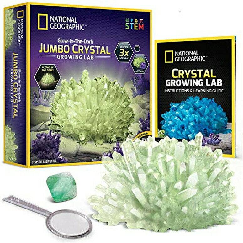 ナショナルジオグラフィック 巨大水晶 NATIONAL GEOGRAPHIC Jumbo Crystal Growing Kit - Grow a Giant Glow in the Dark Crystal in a Few Days with this Crystal Making Kit, Up To 3x Larger Than Our Standard Crystals, Great Science Kit fo 【並行輸入品】