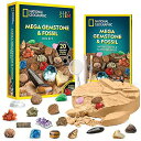 ナショナルジオグラフィック 化石＆天然石 NATIONAL GEOGRAPHIC Mega Fossil and Gemstone Dig Kits - Excavate 20 Real Fossils and Gems, Great STEM Science Gift for Mineralogy and Geology Enthusiasts of Any Age 【並行輸入品】