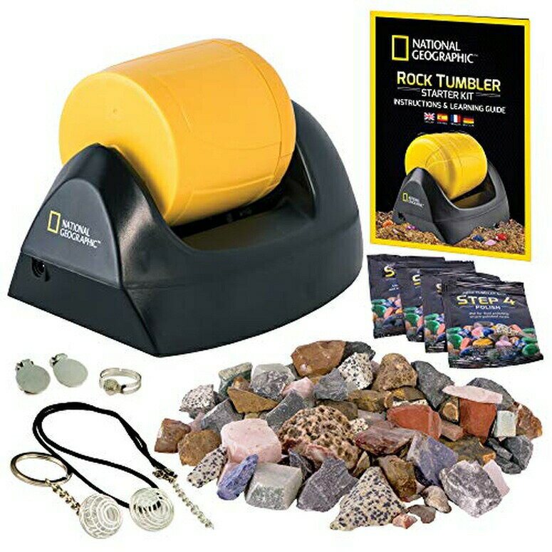 ナショナルジオグラフィック スターター ロック タンブラー キット NATIONAL GEOGRAPHIC Starter Rock Tumbler Kit - Durable Leak-Proof Rock Polisher for Kids - Complete Rock Tumbling Kit - Geology Hobby Science Kit, Rocks and Crystals f 【並行輸入品】