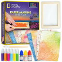 ナショナルジオグラフィック キッズペーパーメイキングキット NATIONAL GEOGRAPHIC Kids Paper Making Kit - Make & Decorate 10 Sheets of Craft Paper, Includes Wooden Silk Screen Mold, Paints & More, Fun Art Kit for Scrapbooking & Other 【並行輸入品】