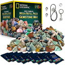 ナショナルジオグラフィック ロック タンブラー メガ リフィル キット NATIONAL GEOGRAPHIC Rock Tumbler Mega Refill Kit - 3lbs Gemstones of 9 Varieties Including Tiger's Eye, Amethyst & Quartz - 4 Grades of Grit, Jewelry Fastenings & D 【並行輸入品】