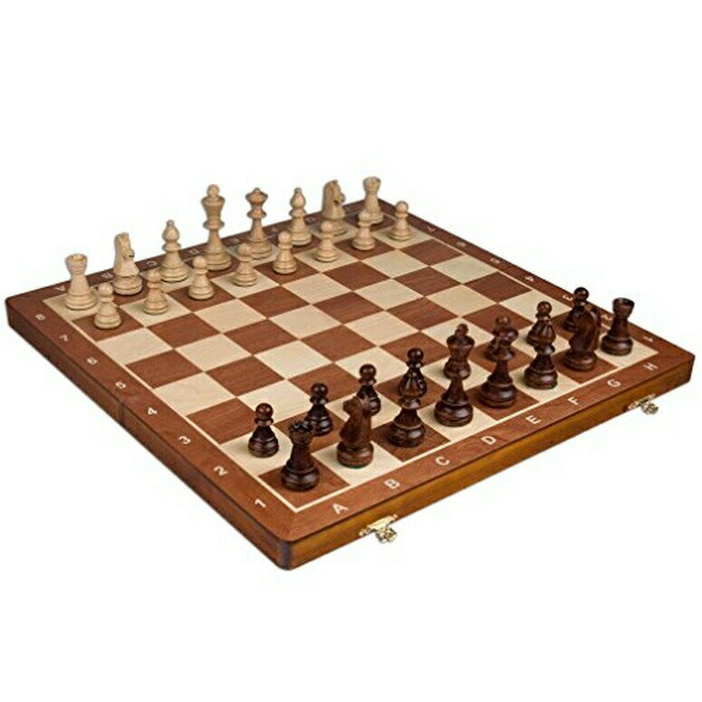 チェスセット Wegiel Handmade European Professional Tournament Chess Set With Wood Case - Hand Carved Wood Chess Pieces Storage Box To Store All The Piece 【並行輸入品】